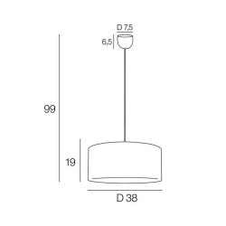 Suspension cylindre - Coton - Ø38 cm -H.19 cm - Gris souris - COREP