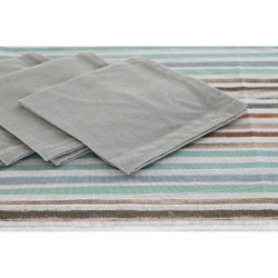 Nappe et serviettes de table DKD Home Decor 2 Unités 150 x 150 x 0,5 cm Gris Bleu ciel