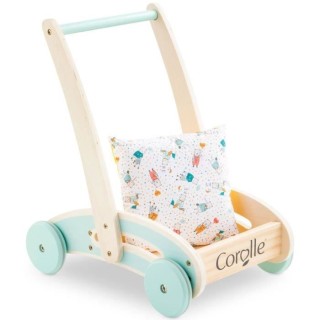 COROLLE - Chariot de marche en bois avec coussin - Des 12 mois