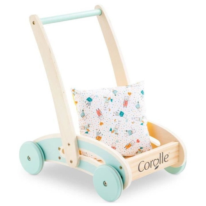 COROLLE - Chariot de marche en bois avec coussin - Des 12 mois