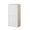 Armoire de chambre Enfant - Panneau de particules - Chene jackson et blanc - 2 portes - Style contemporain - 90 x 186,5 x 51,5 c