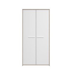 Armoire de chambre Enfant - Panneau de particules - Chene jackson et blanc - 2 portes - Style contemporain - 90 x 186,5 x 51,5 c