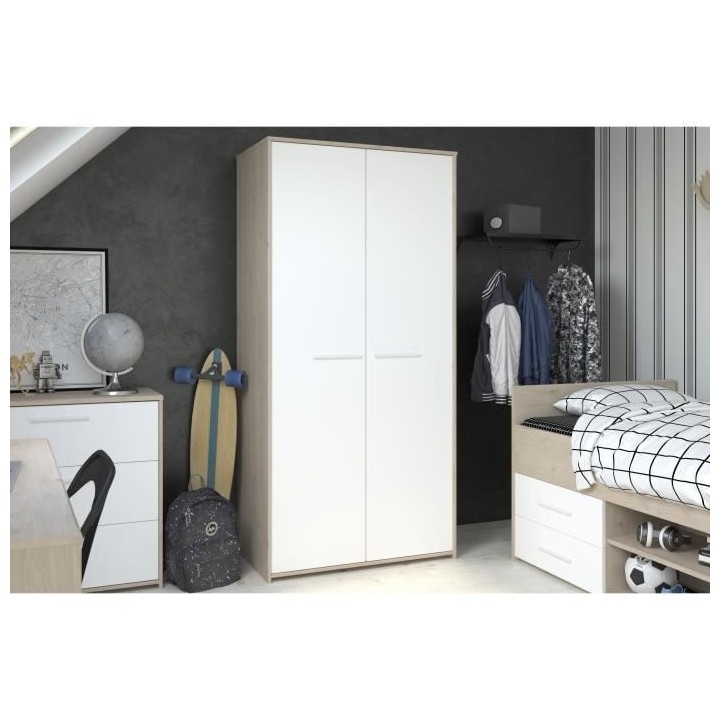 Armoire de chambre Enfant - Panneau de particules - Chene jackson et b
