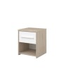 PARISOT Chevet enfant 1 tiroir et 1 niche - décor chene jackson et blanc - L34 cm - LIAM