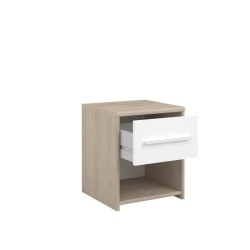 PARISOT Chevet enfant 1 tiroir et 1 niche - décor chene jackson et blanc - L34 cm - LIAM