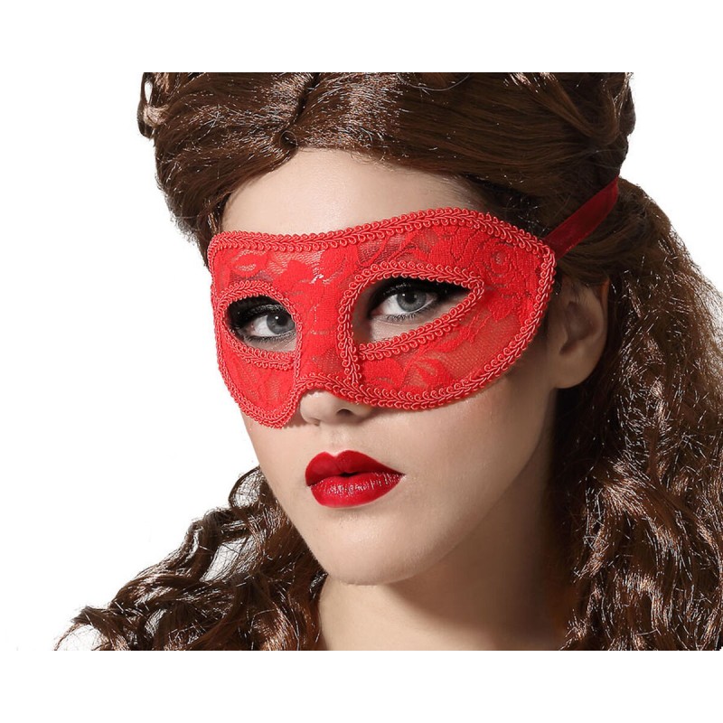 Masque Rouge 17 x 7 cm Dentelle