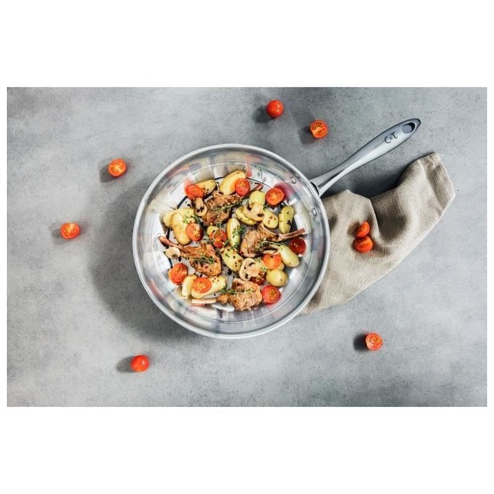 Cosy & Trendy 2803315 Poele a frire en Acier inoxydable-D 28 cm-Tous f