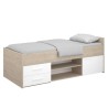 PARISOT LIAM - Lit enfant avec rangement - Décor chene jackson et blanc - L204 cm x l95 x H79 cm