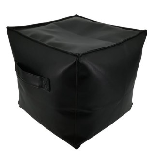Pouf JACK GARNI - Simili Noir - 38x38x38 cm