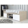 PARISOT LIAM - Lit enfant avec rangement - Décor chene jackson et blanc - L204 cm x l95 x H79 cm