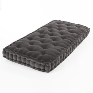 COTTON WOOD Coussin de palette - Gris anthracite - Velours - 60 x 120