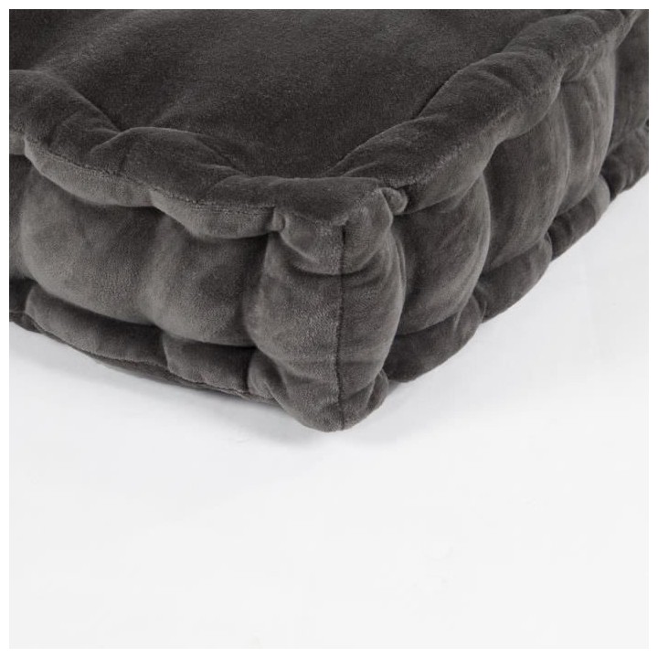 COTTON WOOD Coussin de palette - Gris anthracite - Velours - 60 x 120
