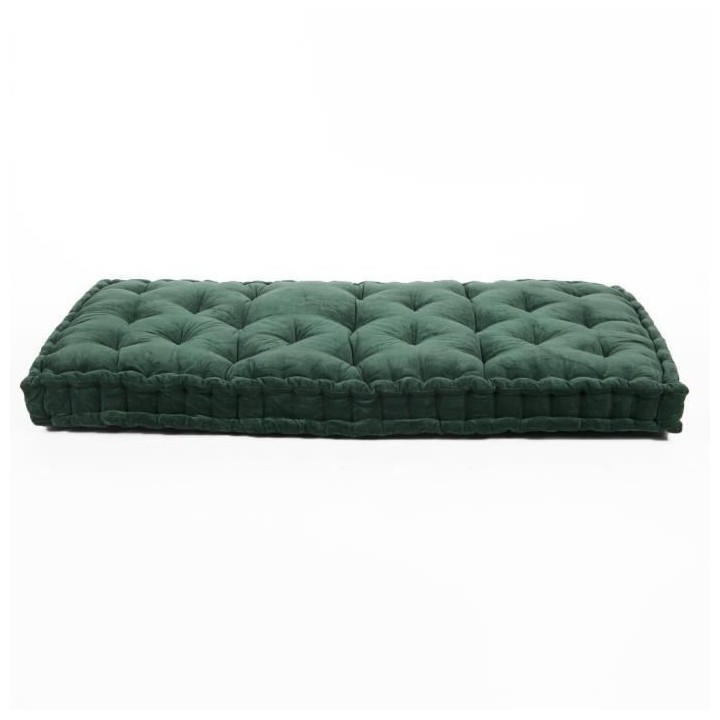 COTTON WOOD Coussin de palette - Vert bouteille - Velours - 60 x 120 x