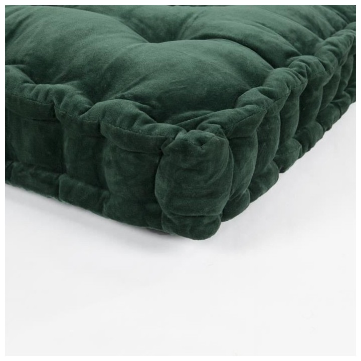 COTTON WOOD Coussin de palette - Vert bouteille - Velours - 60 x 120 x