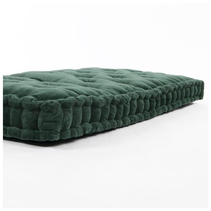 COTTON WOOD Coussin de palette - Vert bouteille - Velours - 60 x 120 x