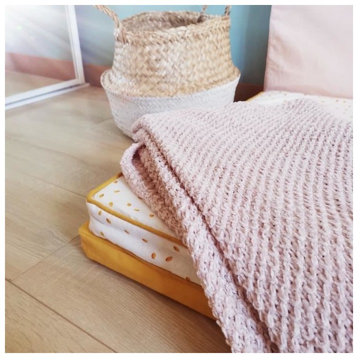 COTTON WOOD Futon Mousse déhoussable imprimé envol - 60 x 120 x 4 cm