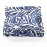 COTTON WOOD Coussin de sol coton imprimé - Blue Palm - 40 x 40 x 10 cm