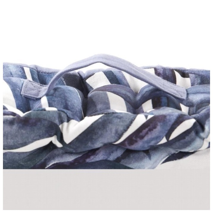 COTTON WOOD Coussin de sol coton imprimé - Blue Palm - 40 x 40 x 10 c