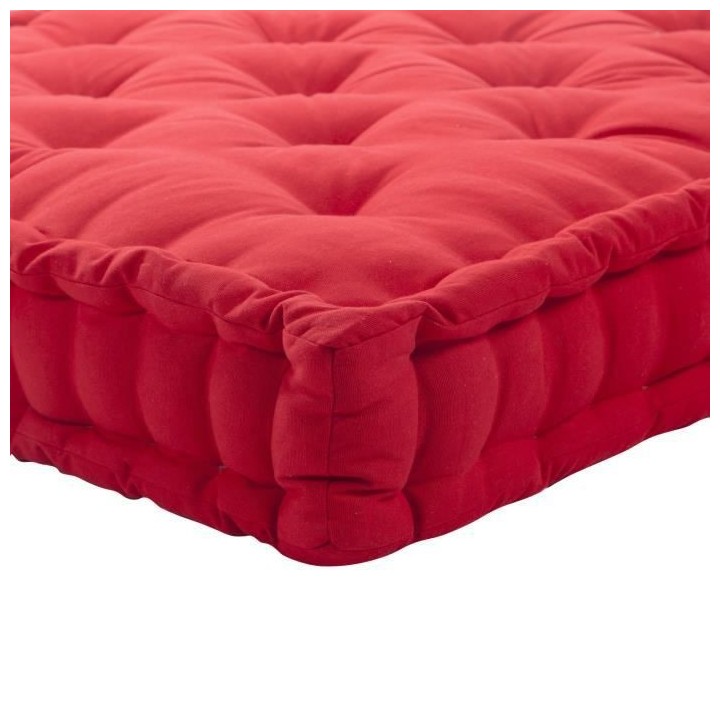 COTTON WOOD Coussin de palette uni - 100% coton - 60 x 120 x 10 cm - R