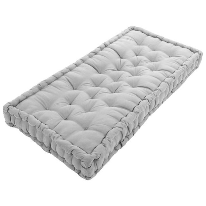 COTTON WOOD Coussin de palette uni - 100% coton - 60 x 120 x 10 cm - G