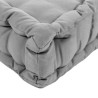 COTTON WOOD Coussin de palette uni - 100% coton - 60 x 120 x 10 cm - Gris clair