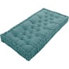 COTTON WOOD Coussin de palette uni - 100% coton - 60 x 120 x 10 cm - Bleu minéral