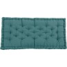 COTTON WOOD Coussin de palette uni - 100% coton - 60 x 120 x 10 cm - Bleu minéral