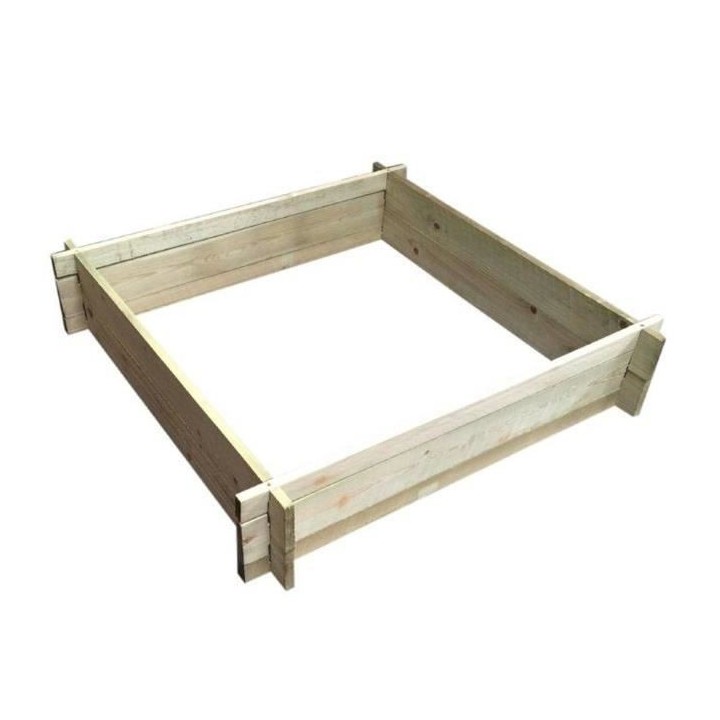 EKJU - Carré potager en pin du Nord de l'Europe - 80 x 80 x H 20 cm