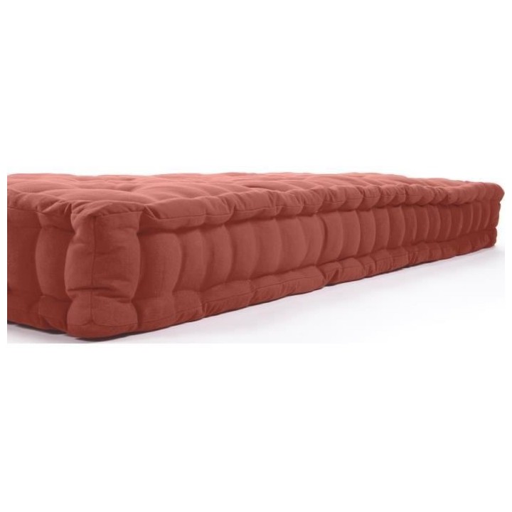 COTTON WOOD Coussin de palette uni - 100% coton - 60 x 120 x 10 cm - T