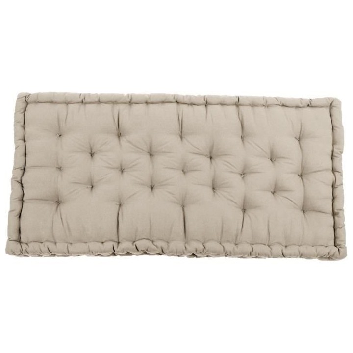 COTTON WOOD Coussin de palette uni - 100% coton - 60 x 120 x 10 cm - S