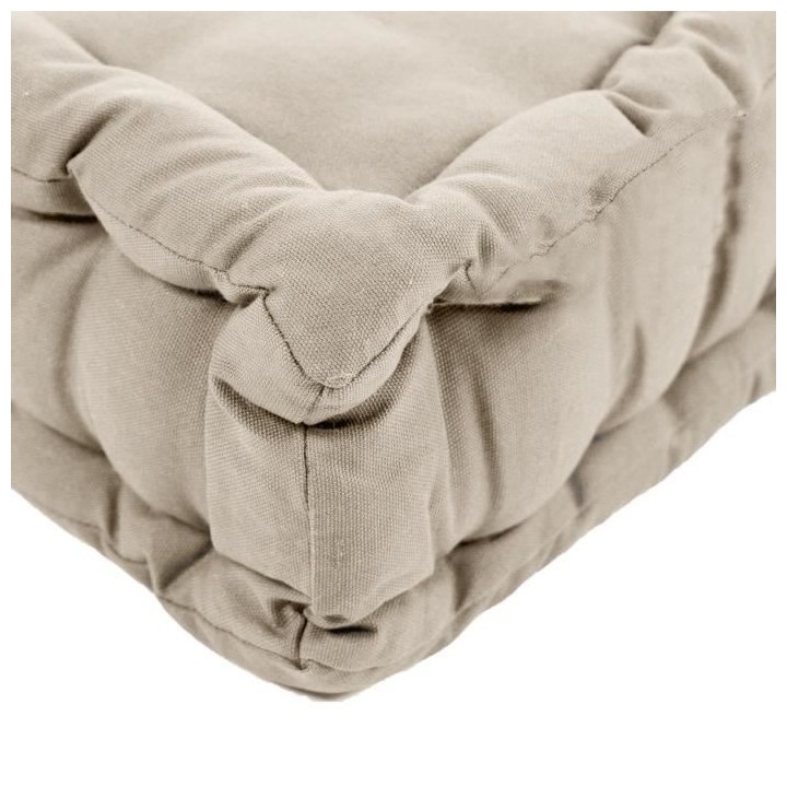 COTTON WOOD Coussin de palette uni - 100% coton - 60 x 120 x 10 cm - S