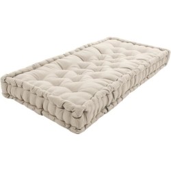 COTTON WOOD Coussin de palette uni - 100% coton - 60 x 120 x 10 cm - Sable