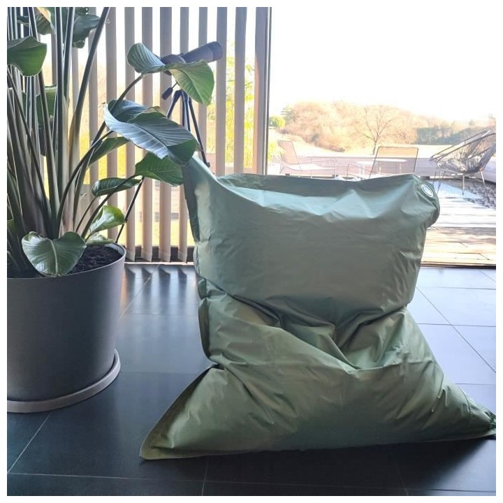 Pouf géant imperméable - Java - Toile 100% polyester - Vert sauve -