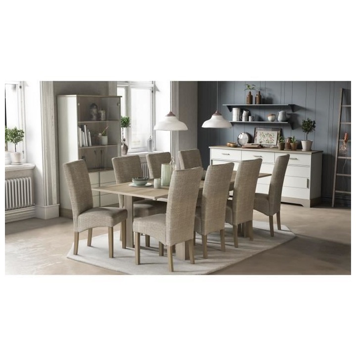 Séjour complet COTTAGE : buffet 3 tiroirs, vitrine 4 portes, table av