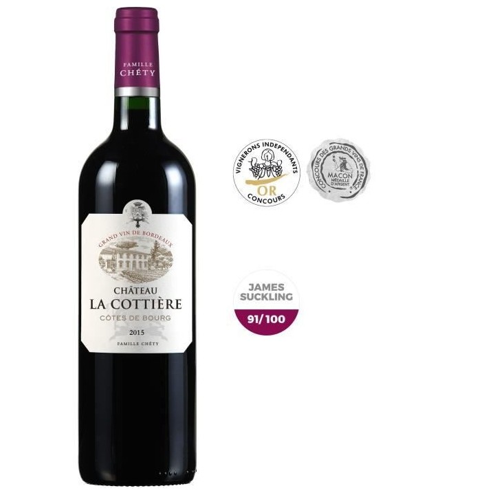 Château La Cottiere 2015 Côtes de Bourg - Vin rouge de Bordeaux