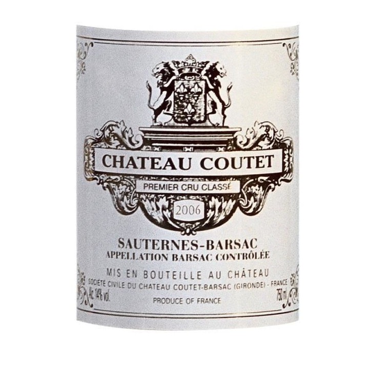 Château Coutet 2006 - Sauternes Barsac - Grand Vin de Bordeaux