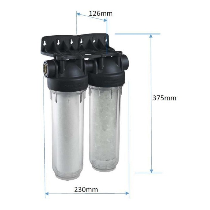 CPED Filtre duplex Pilotéphos 3 en 1 antitartre, corrosion et impuret