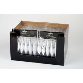Set de 6 glaçons déco de Noël - H 15 cm - Argent