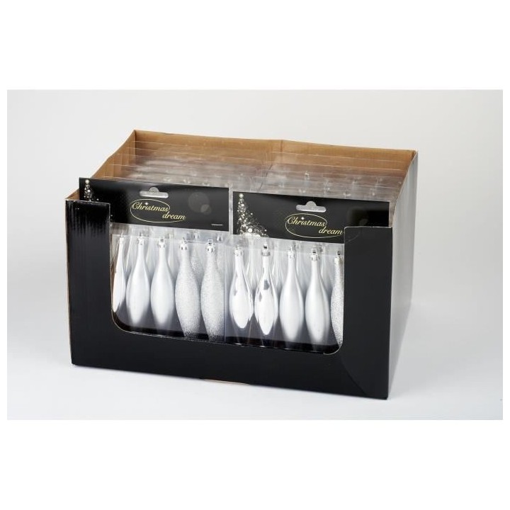 Set de 6 glaçons déco de Noël - H 15 cm - Argent