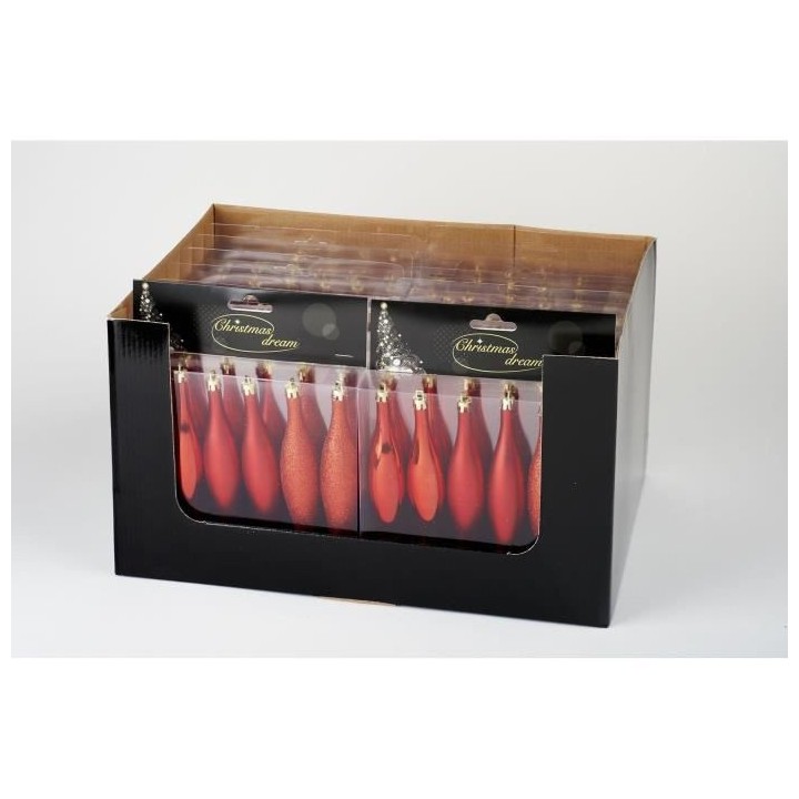 Set de 6 glaçons déco de Noël - H 15 cm - Rouge