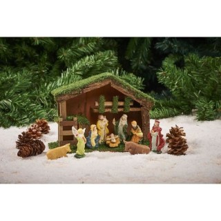 CP INTERNATIONAL Creche LED + 9 santons céramiques
