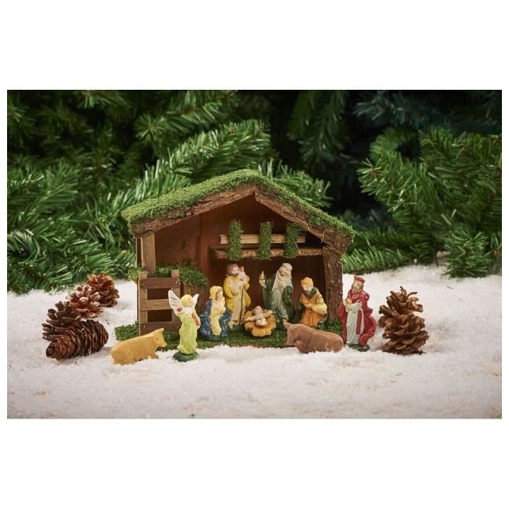 CP INTERNATIONAL Creche LED + 9 santons céramiques