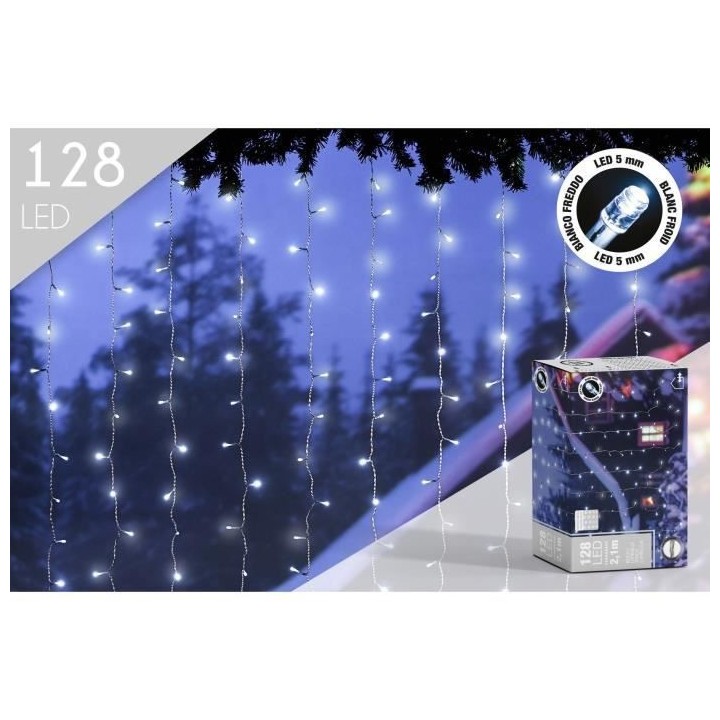 CP INTERNATIONAL Banniere - 128 LED 5mm blanc froid - L.2,1 m fil tran