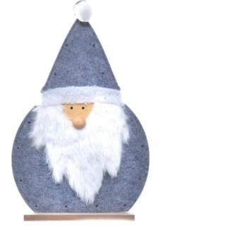 Décoration LED Pere Noël - Gris et blanc
