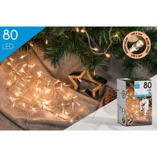 CP INTERNATIONAL Guirlande - 80 LED blanc traditionnel - L.8 m fil tra