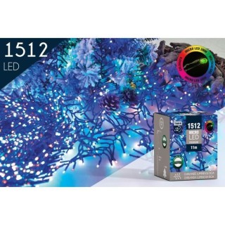 CP INTERNATIONAL Guirlande Boa - 1512 microled 3 mm multicolore - L.11