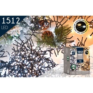 CP INTERNATIONAL Guirlande Boa - 1512 microled 3 mm blanc froid et cha
