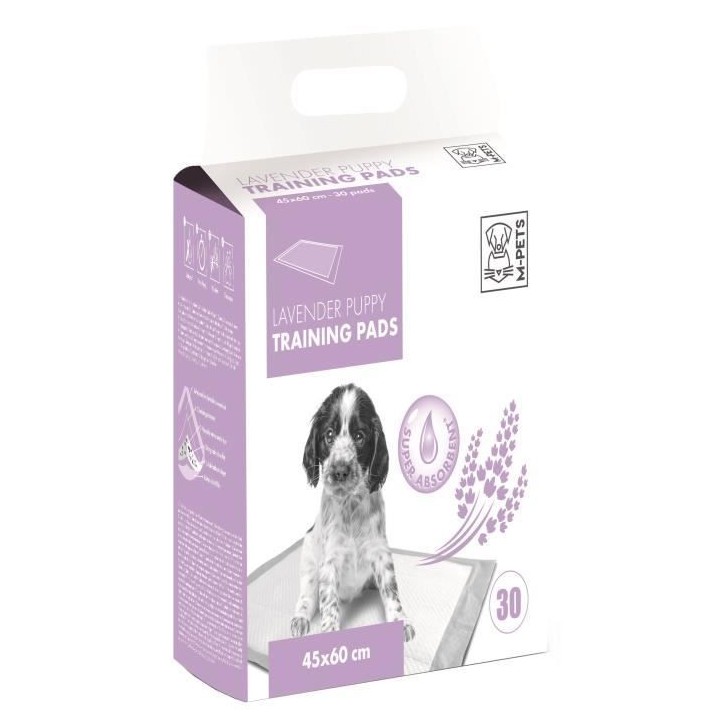 M-PETS Tapis d'apprentissage Lavender - 30 pieces - 45x60cm - Pour chi