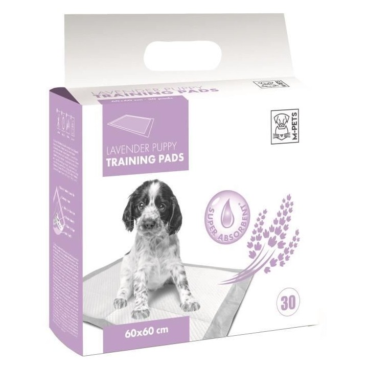 M-PETS Tapis d'apprentissage Lavender - 30 pieces - 60x60cm - Pour chi