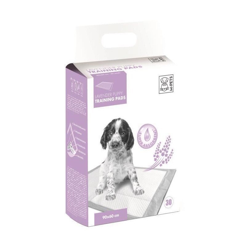 M-PETS Tapis d'apprentissage Lavender - 30 pieces - 90x60cm - Pour chiot